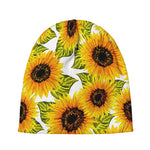 Doodle Sunflower Pattern Print Beanie