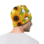Doodle Sunflower Pattern Print Beanie
