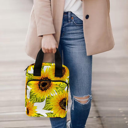 Doodle Sunflower Pattern Print Bible Tote Bag