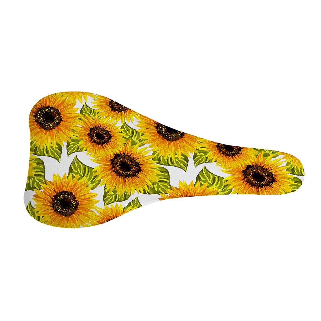 Doodle Sunflower Pattern Print Bicycle Seat Cover