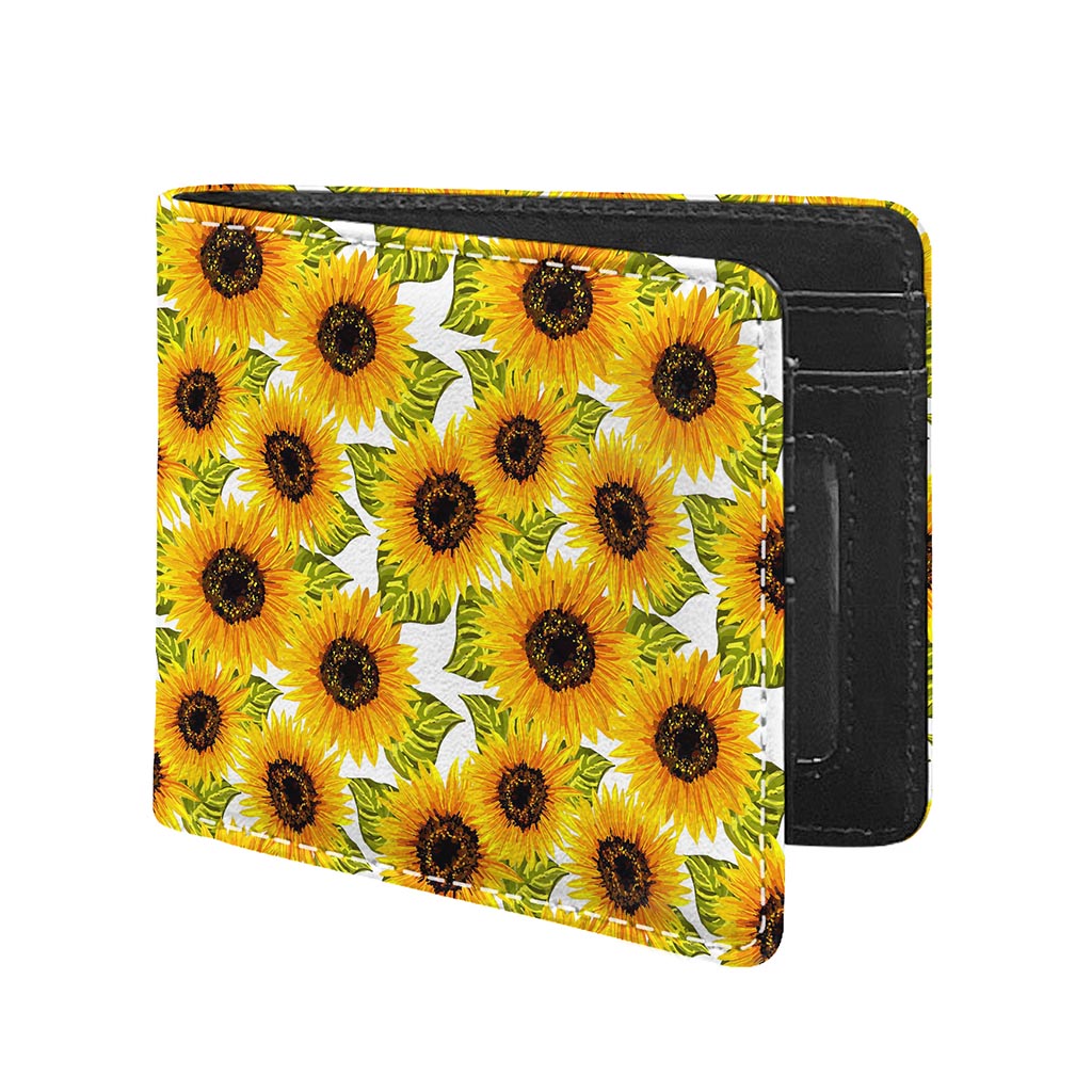 Doodle Sunflower Pattern Print Bifold Wallet