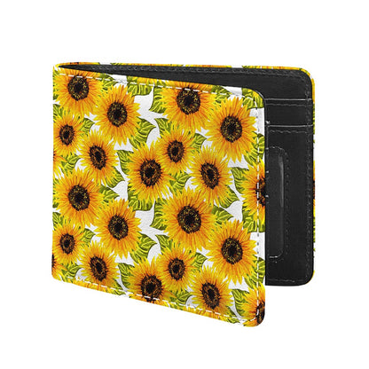 Doodle Sunflower Pattern Print Bifold Wallet