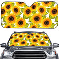 Doodle Sunflower Pattern Print Car Windshield Sun Shade