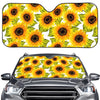 Doodle Sunflower Pattern Print Car Windshield Sun Shade