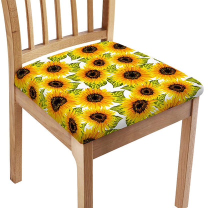 Doodle Sunflower Pattern Print Chair Cushion Cover