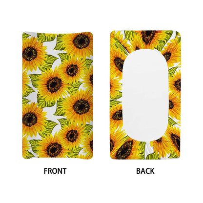 Doodle Sunflower Pattern Print Changing Pad Cover