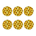 Doodle Sunflower Pattern Print Coaster Set