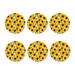 Doodle Sunflower Pattern Print Coaster Set