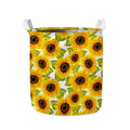 Doodle Sunflower Pattern Print Collapsible Laundry Basket