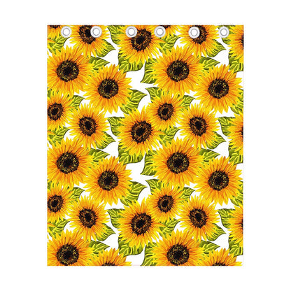 Doodle Sunflower Pattern Print Curtain