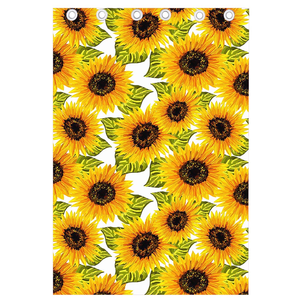 Doodle Sunflower Pattern Print Curtain