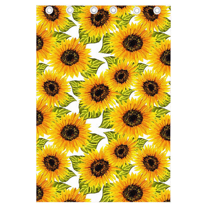 Doodle Sunflower Pattern Print Curtain