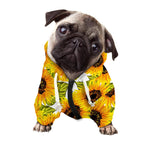 Doodle Sunflower Pattern Print Dog Zip Up Hoodie