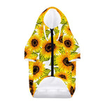Doodle Sunflower Pattern Print Dog Zip Up Hoodie