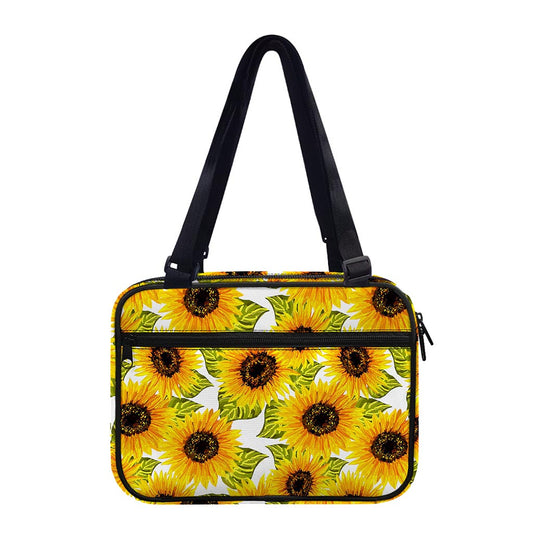 Doodle Sunflower Pattern Print Double Strap Bible Bag