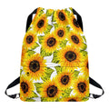 Doodle Sunflower Pattern Print Drawstring Backpack