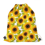 Doodle Sunflower Pattern Print Drawstring Bag