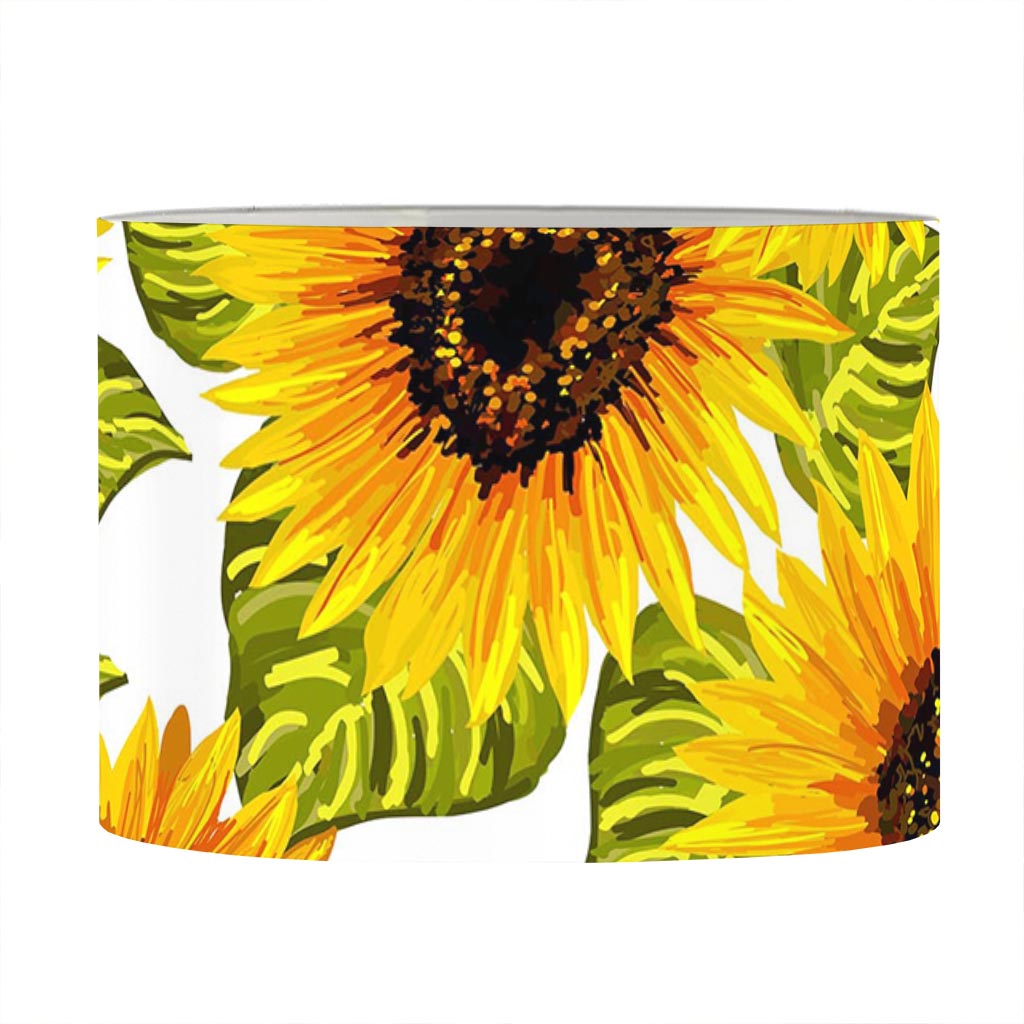 Doodle Sunflower Pattern Print Drum Lamp Shade