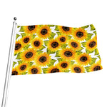Doodle Sunflower Pattern Print Flag