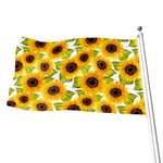 Doodle Sunflower Pattern Print Flag