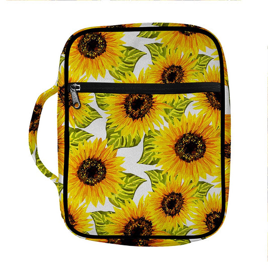 Doodle Sunflower Pattern Print Front Pocket Bible Bag