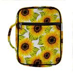 Doodle Sunflower Pattern Print Front Pocket Bible Bag