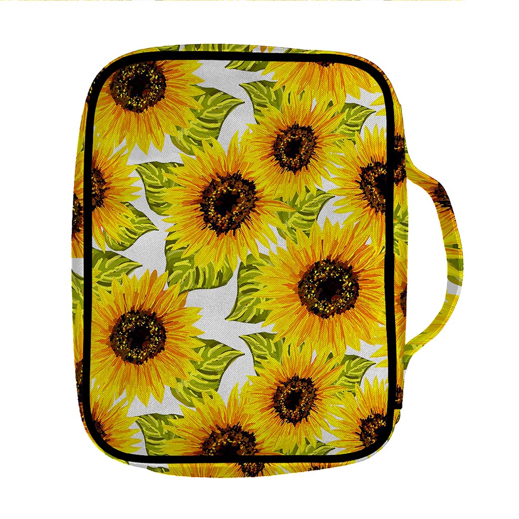 Doodle Sunflower Pattern Print Front Pocket Bible Bag