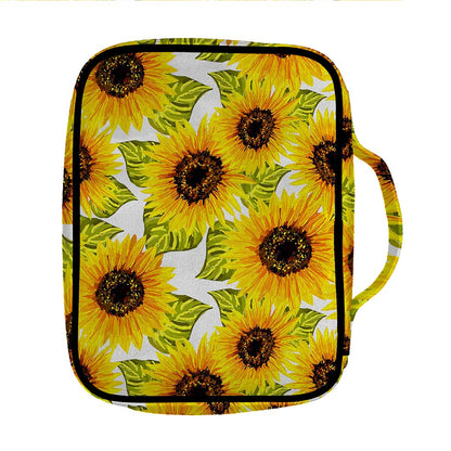 Doodle Sunflower Pattern Print Front Pocket Bible Bag