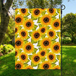 Doodle Sunflower Pattern Print Garden Flag