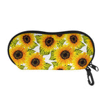 Doodle Sunflower Pattern Print Glasses Case