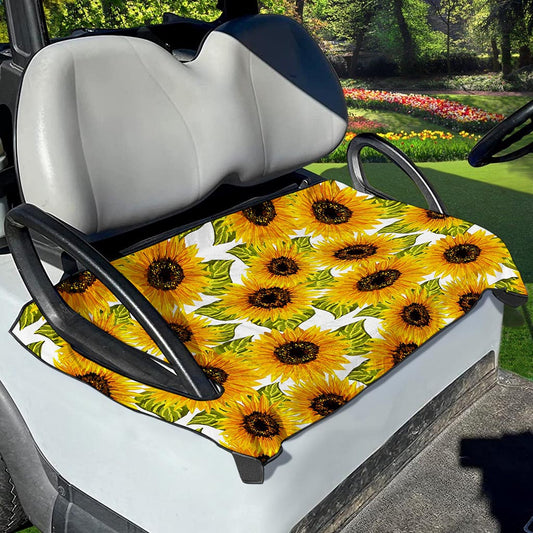 Doodle Sunflower Pattern Print Golf Cart Seat Cover