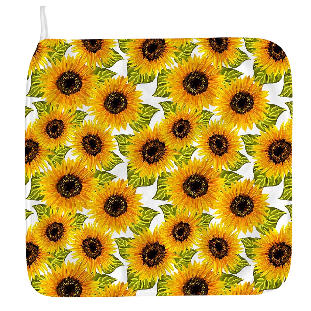 Doodle Sunflower Pattern Print Hand Towel
