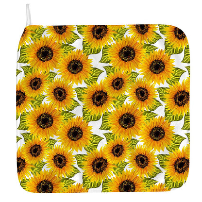 Doodle Sunflower Pattern Print Hand Towel