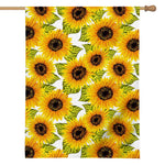 Doodle Sunflower Pattern Print House Flag