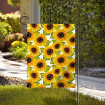 Doodle Sunflower Pattern Print House Flag