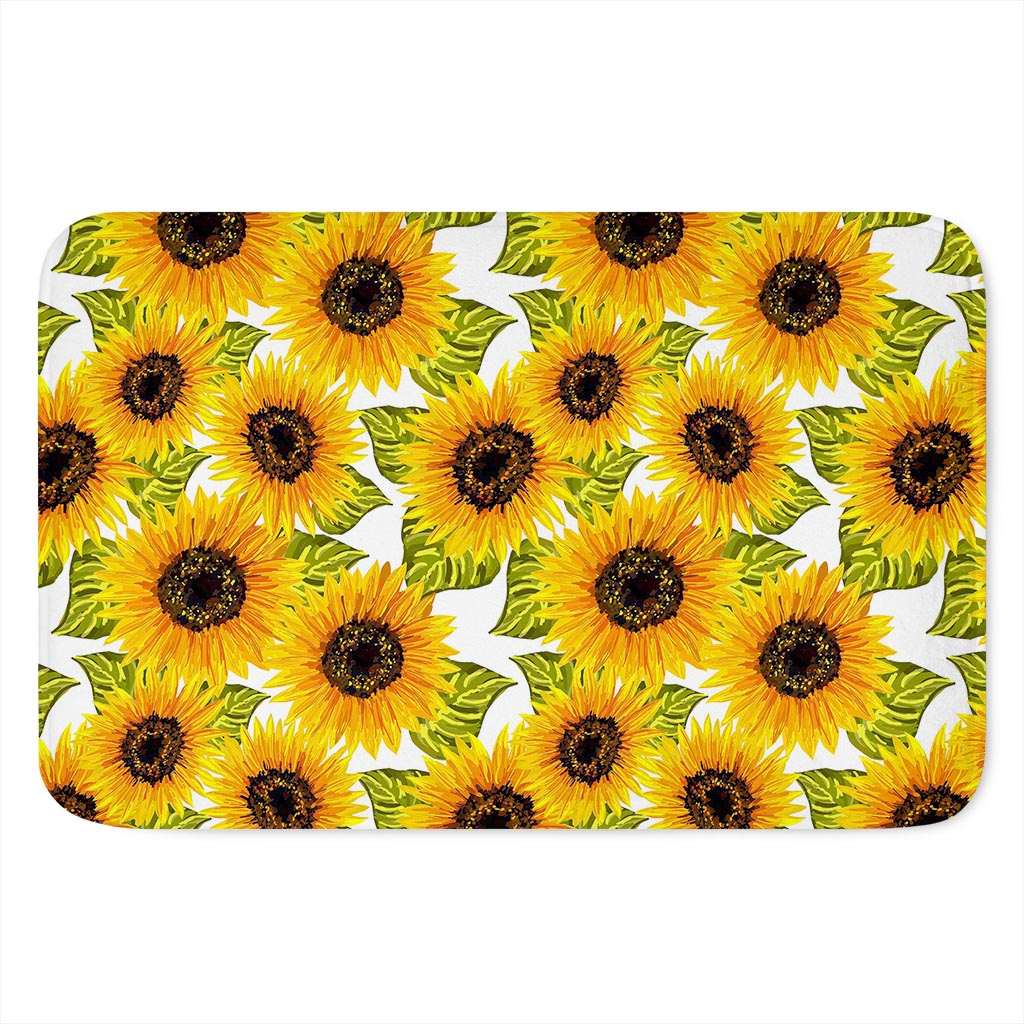 Doodle Sunflower Pattern Print Indoor Door Mat