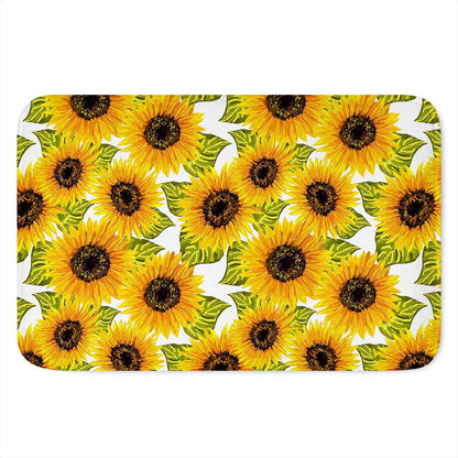 Doodle Sunflower Pattern Print Indoor Door Mat
