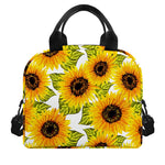 Doodle Sunflower Pattern Print Insulated Lunch Bag