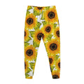 Doodle Sunflower Pattern Print Jogger Pants