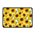 Doodle Sunflower Pattern Print Kitchen Mat