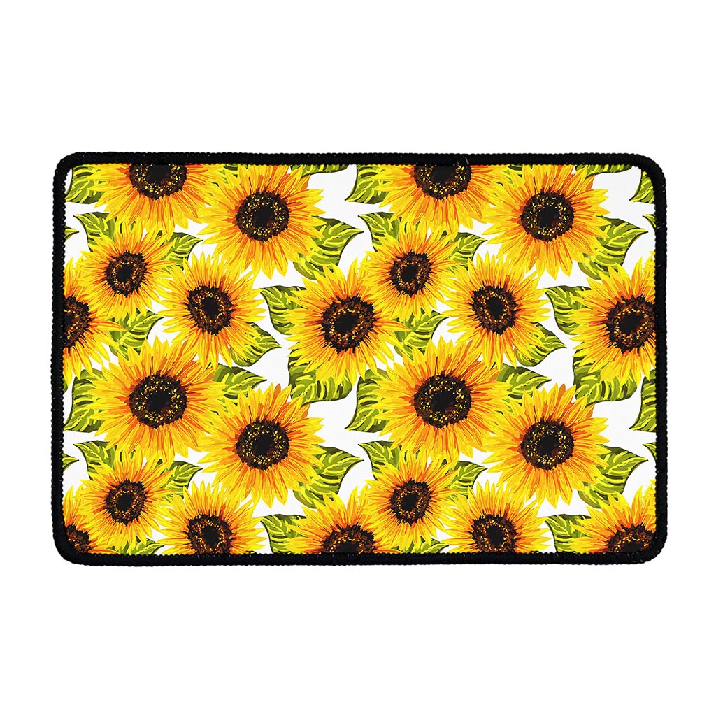 Doodle Sunflower Pattern Print Kitchen Mat
