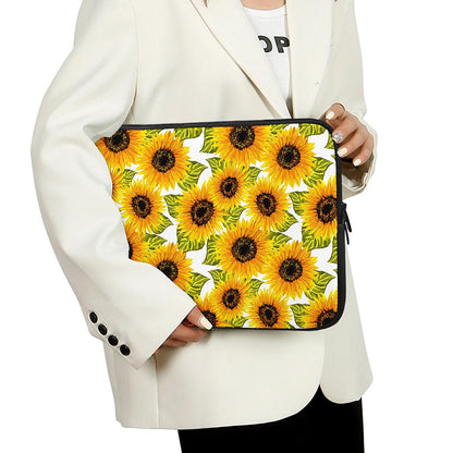 Doodle Sunflower Pattern Print Laptop Sleeve