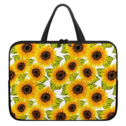 Doodle Sunflower Pattern Print Laptop Sleeve With Handle