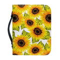 Doodle Sunflower Pattern Print Leather Bible Cover