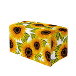 Doodle Sunflower Pattern Print Leather Tissue Box Cover