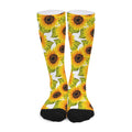 Doodle Sunflower Pattern Print Long Socks
