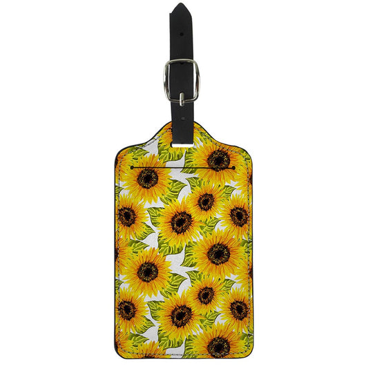Doodle Sunflower Pattern Print Luggage Tag