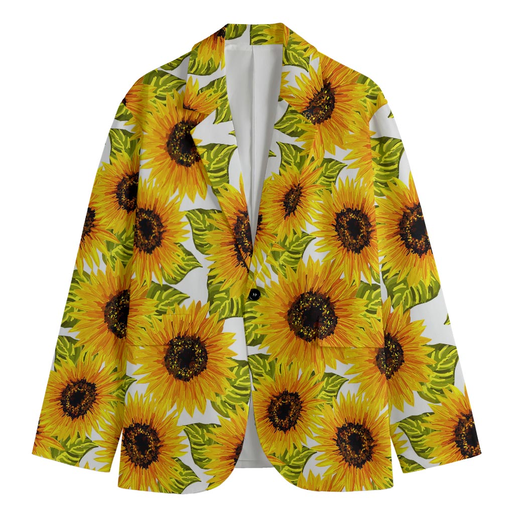 Doodle Sunflower Pattern Print Men's Blazer