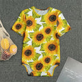 Doodle Sunflower Pattern Print Men's Bodysuit