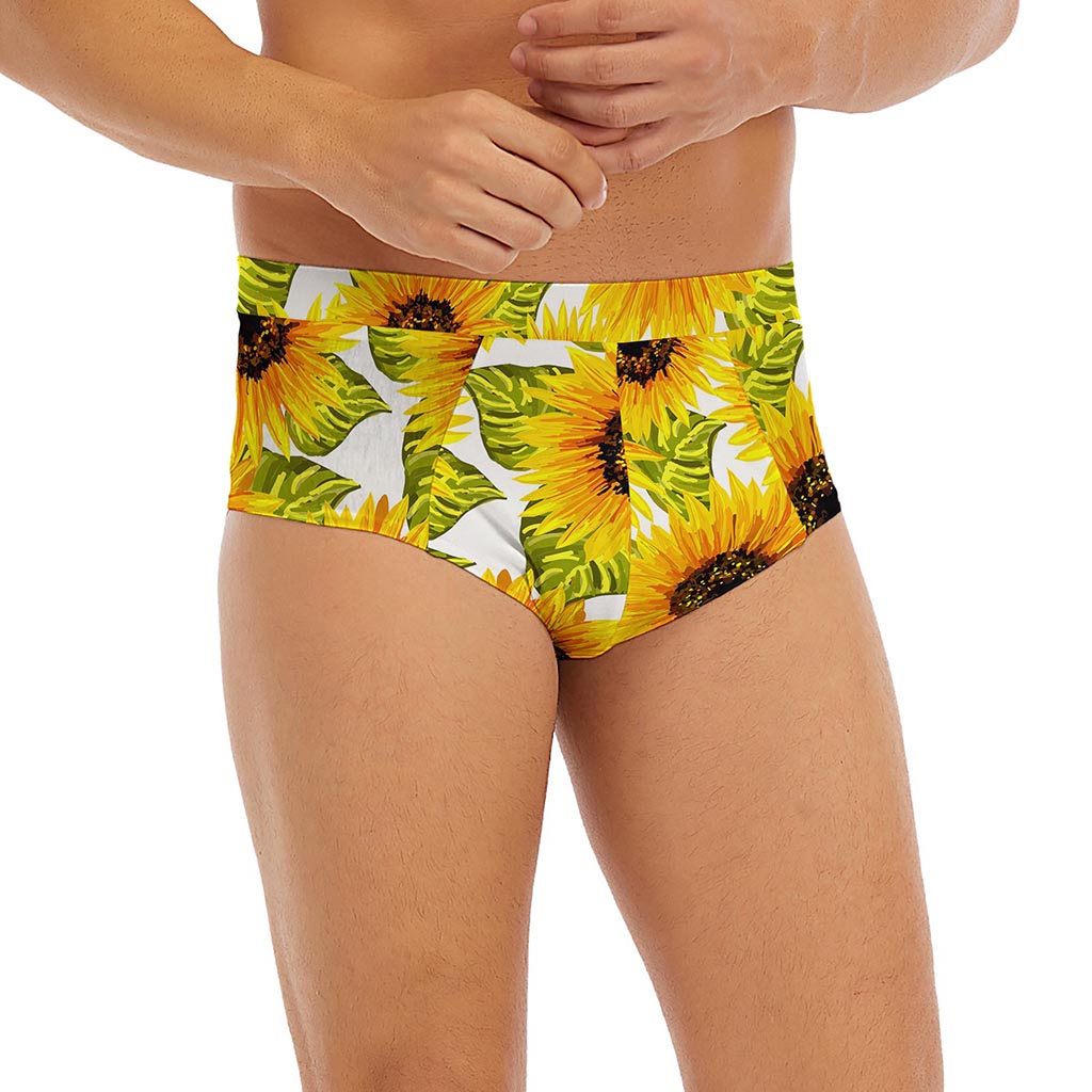 Doodle Sunflower Pattern Print Men's Briefs